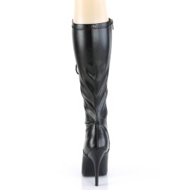 Pleaser SEDUCE-2024 Kniestiefel Kunstleder Schwarz EU-37 / US-7