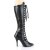 Pleaser SEDUCE-2024 Kniestiefel Kunstleder Schwarz EU-37 / US-7