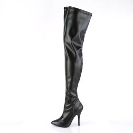 Pleaser SEDUCE-3000 Overknee Stiefel Kunstleder Schwarz EU-37 / US-7
