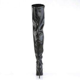Pleaser SEDUCE-3000 Overknee Stiefel Kunstleder Schwarz EU-37 / US-7
