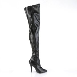 Pleaser SEDUCE-3000 Overknee Stiefel Kunstleder Schwarz EU-37 / US-7