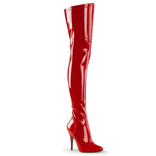 Pleaser SEDUCE-3000 Overknee Stiefel Lack Rot EU-38 / US-8