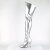 Pleaser SEDUCE-3000 Overknee Stiefel Kunstleder Silber EU-38 / US-8