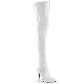 Pleaser SEDUCE-3000 Overknee Stiefel Lack Weiß...
