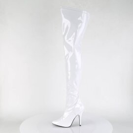 Pleaser SEDUCE-3000 Overknee Stiefel Lack Weiß EU-38 / US-8