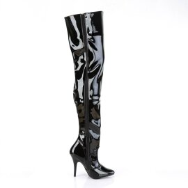 Pleaser SEDUCE-3010 Overknee Stiefel Lack Schwarz EU-38 / US-8