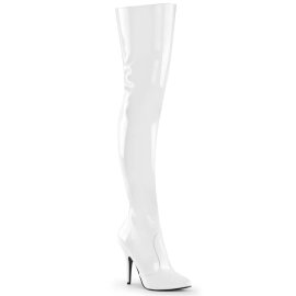 Pleaser SEDUCE-3010 Overknee Stiefel Lack Weiß...