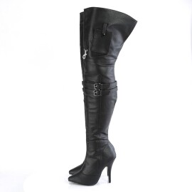 Pleaser SEDUCE-3019 Overknee Boots Faux Leather Black EU-37 / US-7