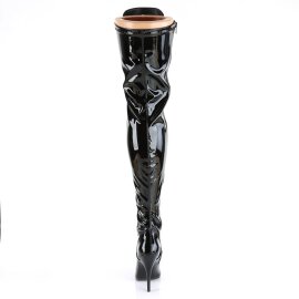 Pleaser SEDUCE-3024 Overknee Stiefel Lack Schwarz EU-38 / US-8