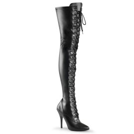Pleaser SEDUCE-3024 Overknee Stiefel Kunstleder Schwarz...