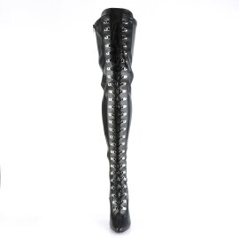 Pleaser SEDUCE-3024 Overknee Stiefel Kunstleder Schwarz...