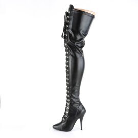Pleaser SEDUCE-3024 Overknee Stiefel Kunstleder Schwarz EU-37 / US-7