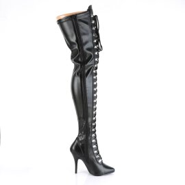 Pleaser SEDUCE-3024 Overknee Stiefel Kunstleder Schwarz EU-37 / US-7