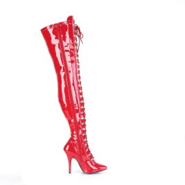 Pleaser SEDUCE-3024 Overknee Stiefel Lack Rot EU-39 / US-9