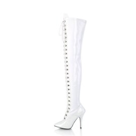 Pleaser SEDUCE-3024 Overknee Stiefel Lack Weiß EU-36 / US-6