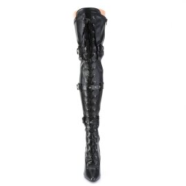 Pleaser SEDUCE-3028 Overknee Stiefel Kunstleder Schwarz...