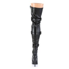 Pleaser SEDUCE-3028 Overknee Stiefel Kunstleder Schwarz EU-37 / US-7