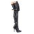 Pleaser SEDUCE-3028 Overknee Stiefel Kunstleder Schwarz EU-37 / US-7