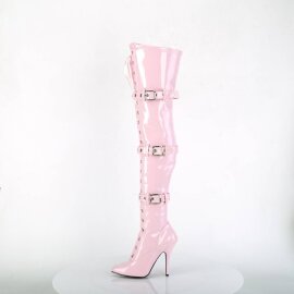 Pleaser SEDUCE-3028 Overknee Stiefel Lack Rosa EU-38 / US-8