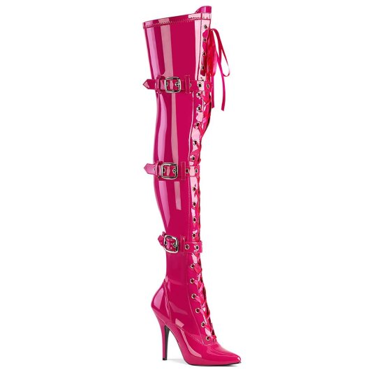 Pleaser SEDUCE-3028 Overknee Stiefel Lack Pink EU-37 / US-7