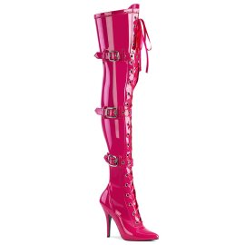 Pleaser SEDUCE-3028 Overknee Stiefel Lack Pink EU-37 / US-7