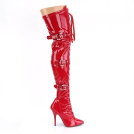 Pleaser SEDUCE-3028 Overknee Stiefel Lack Rot EU-38 / US-8