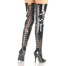 Pleaser SEDUCE-3063 Overknee Stiefel Lack Schwarz EU-37 /...