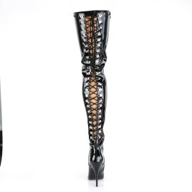 Pleaser SEDUCE-3063 Overknee Stiefel Lack Schwarz EU-37 / US-7