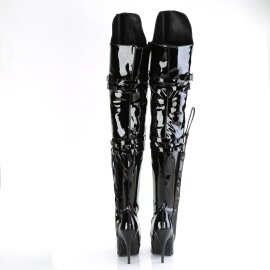 Pleaser SEDUCE-3080 Overknee Stiefel Lack Schwarz EU-38 / US-8