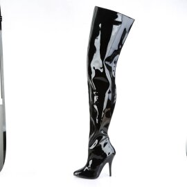 Pleaser SEDUCE-4010 Overknee Stiefel Lack Schwarz EU-37 / US-7