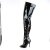 Pleaser SEDUCE-4010 Overknee Stiefel Lack Schwarz EU-38 / US-8