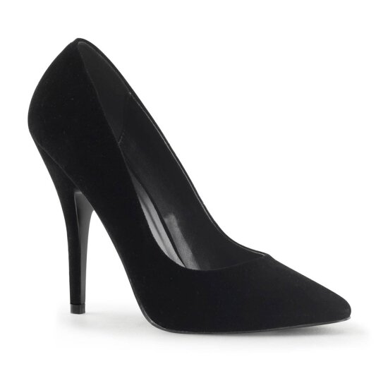 Pleaser SEDUCE-420 Pumps Samt Schwarz EU-35 / US-5