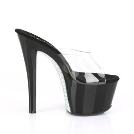 Pleaser SKY-301CRS Plateau Pantoletten Transparent Schwarz EU-35 / US-5