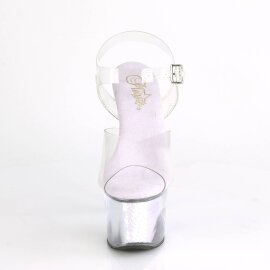 Pleaser SKY-308MC Plateau Stiefelette Transparent Blau...