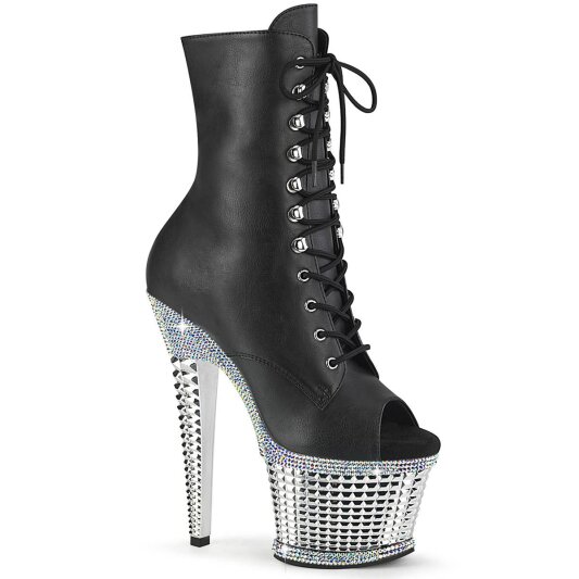 Pleaser SPECTATOR-1021RS Plateau Stiefeletten Lack Schwarz EU-40 / US-10