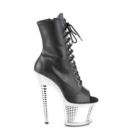 Pleaser SPECTATOR-1021RS Plateau Stiefeletten Lack Schwarz EU-38 / US-8