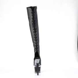 Pleaser SPECTATOR-3019 Plateau Overknee Stiefel Kunstleder Schwarz EU-38 / US-8