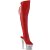 Pleaser SPECTATOR-3019 Plateau Overknee Stiefel Kunstleder Chrom Rot EU-37 / US-7