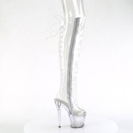 Pleaser SPECTATOR-3019C Plateau Overknee Stiefel Transparent EU-36 / US-6