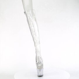 Pleaser SPECTATOR-3019C Plateau Overknee Stiefel Transparent EU-38 / US-8