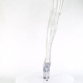 Pleaser SPECTATOR-3019C Plateau Overknee Stiefel Transparent EU-39 / US-9