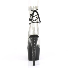 Pleaser STARDUST-1018C-2RS Plateau Stiefeletten Transparent Schwarz EU-35 / US-5