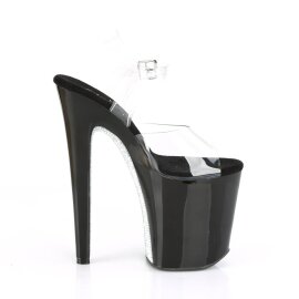 Pleaser XTREME-808CRS Plateau Sandaletten Transparent Schwarz EU-35 / US-5