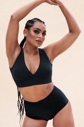 Lunalae Top Courtney V-Neck Schwarz L