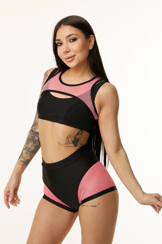 Polerina Top LUX Schwarz/Pink XS