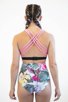 Pole Addict High Waist Shorts Tropical Flower L