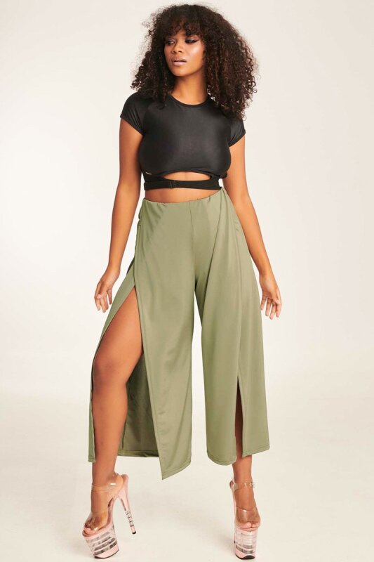 Paradise Chick Pants Polecious Khaki XS