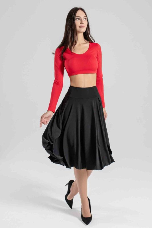 i-Style Midi Rock mit Hose Dolly Schwarz L