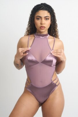Zasha Polewear Bodysuit Sabrina Mauve L