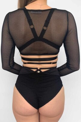 Lunalae Langarmtop Sasha Mesh Schwarz L